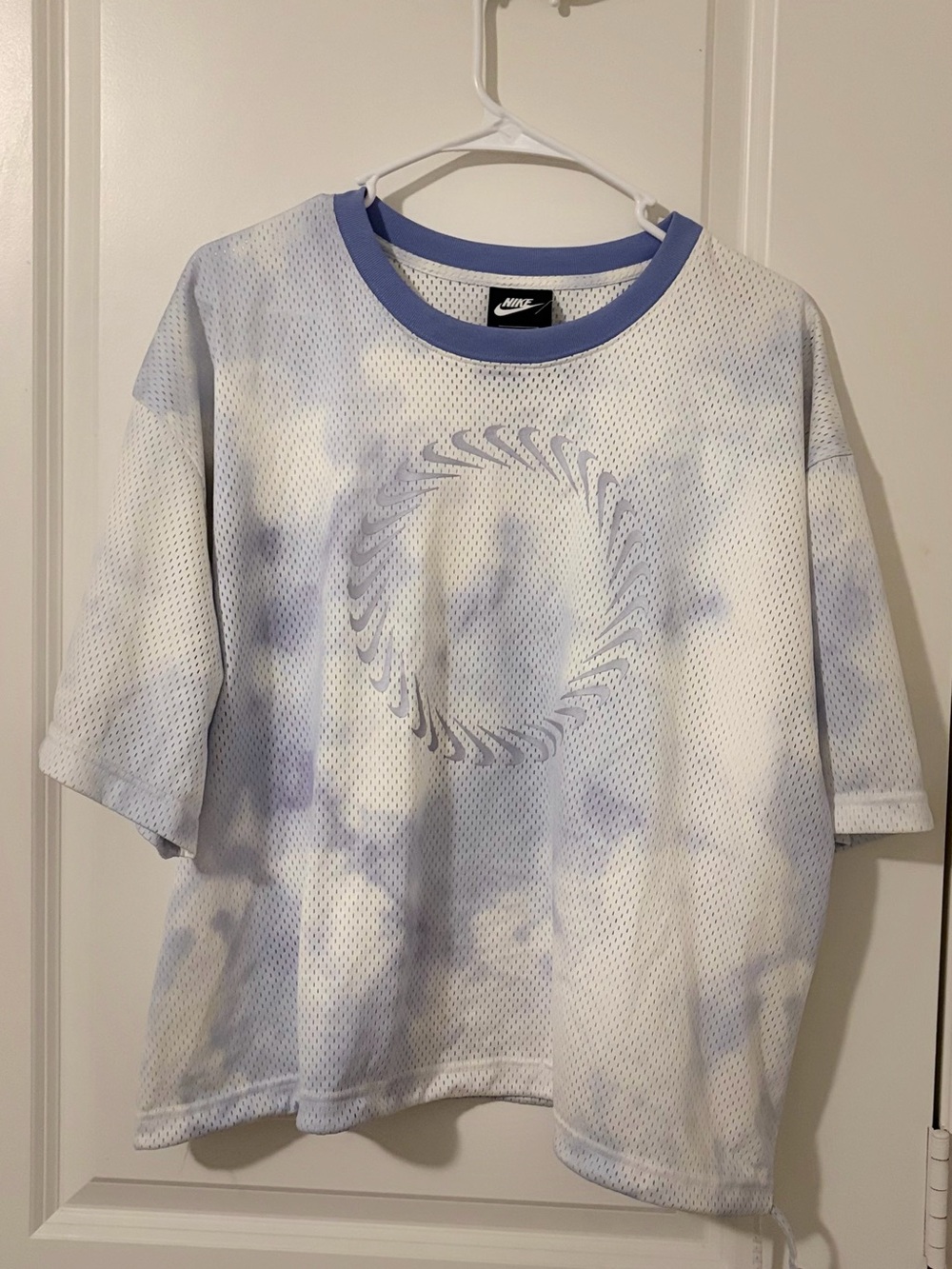 Nike White Mesh Tee with Lavender Trim